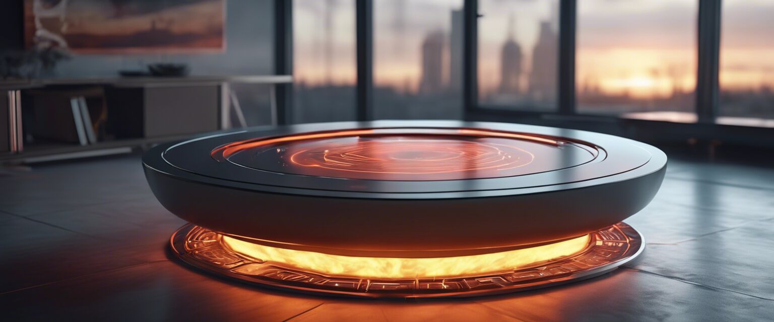 Futuristic heated table