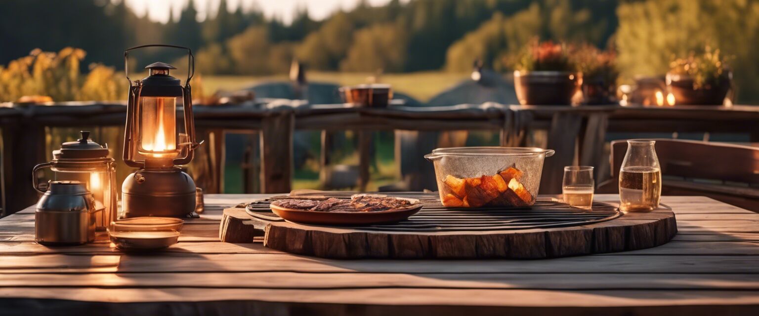 Rustic heated table