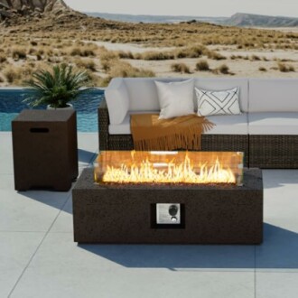 COSIEST Outdoor Propane Fire Pit Coffee Table